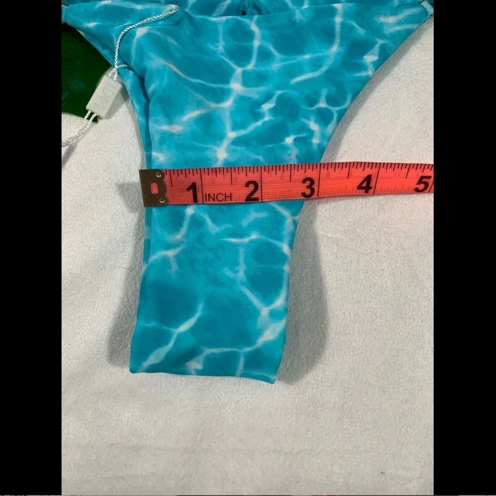 NWT $78 Issa de'‎ Mar Bondi Brazilian bikini Bottom Blue [ SZ Large ]